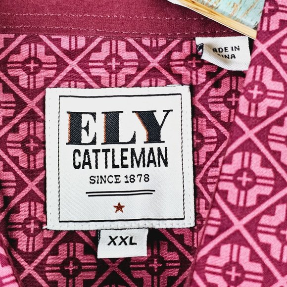 Ely Cattleman Long Sleeve Matte Snap Dress Shirt, XXL, NWT - Picture 7 of 8